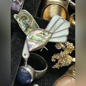 silver Mexican Hummingbird brooch